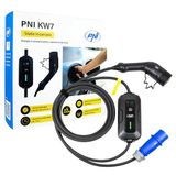 Draagbare PNI Draagbare oplader KW7 32A, 7,4KW, voor elektrische auto's, 230V, eenfase, Type 2-kabel met 5-pins connector, met timing, IP66