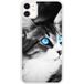 iPhone 11 Siliconen hoesje Cat eyes blauw