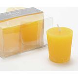 Amadeus Set van 4 votiefkaarsen, 4,3 x 4,7 cm, mosterdgeel