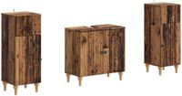 vidaXL - 3-delig - badkamerkast - set - ALKMAAR - Oud - hout - Bewerkt - hout