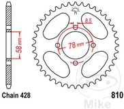 Kroon Couronne 38Z PAS 428 Diamètre Intérieur 058 Entraxe Fixation 078