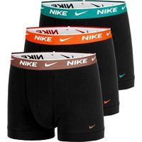 Nike Essential Cotton Stretch Trunk Boxershort Verpakking 3 stuks Heren - zwart, oranje, Maat S