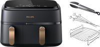 Philips 3000 Series Dual Basket Airfryer NA352/00 + Double-Layer Cooking Set