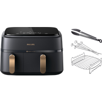 Philips 3000 Series Dual Basket Airfryer NA352/00 + Double-Layer Cooking Set