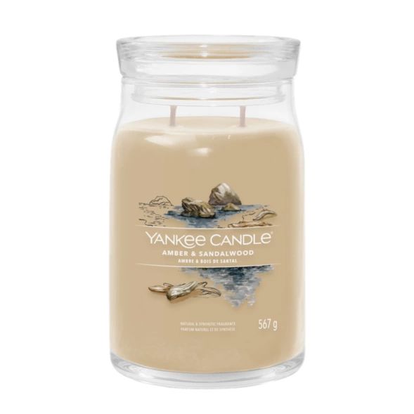 Yankee Candle Amber & Sandalwood Large Jar Candle - 90 Hour Burn Time