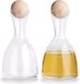 Zeller 2x Luxe glazen karaffen met houten bol/bal dop 750 ml