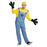 Disguise Men's Stuart Adults, Official Minions Costume Jumpsuit Outfit with Goggles and Hat, Multicolored, XL (42-46)