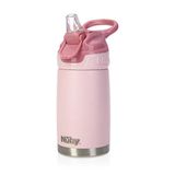 Nuby Thirsty Kids No Spill Flip-It Reflex roestvrijstalen reisbeker of waterfles, 10 oz, roze