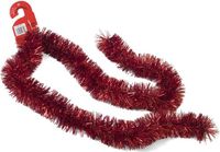 Ger Import Kerstslinger - rood - folie lametta - 180 x 7 cm