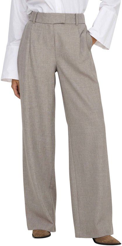ONLY ONLLINDA HW STR MEL PANTS TLR NOOS Dames Broeken - Fungi Melange - XL X L32