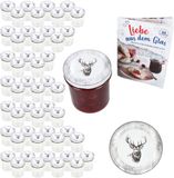 MamboCat Set van 50 glazen potten van 350 ml met schroefdeksel en TO 82 deksel + gratis boekje, voorraadpotten en voorraadpotten