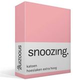 Snoozing Katoen Hoeslaken Lits-jumeaux 180x200 cm Roze