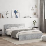 Maison Exclusive - Cadre de lit avec tête de lit aspect béton, gris, 140 x 190 cm