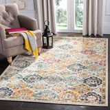 Safavieh Madison Collection MAD611A Bohemian Vintage Transitional 4' Square Cream/Multi Rug