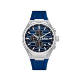 Lee Cooper LC08063.399 Heren Polshorloge Metaal Zilverkleurig Blauw Siliconen Kwarts