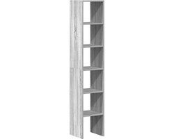 vidaXL Boekenkasten - 2 stuks - 30x30x80 cm - Bewerkt Hout - Grijs Sonoma Eiken