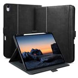 Zinibri Handgemaakte hoes voor iPad Air 13 inch M3 2025 / M2 2024 A3268 A3269 A2898 A2899 met penhouder, handlus, tas, PU-leer, beschermhoes, multi-hoekle, staande case, automatische slaap-waak, zwart