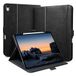 Zinibri Handgemaakte hoes voor iPad Air 13 inch M3 2025 / M2 2024 A3268 A3269 A2898 A2899 met penhouder, handlus, tas, PU-leer, beschermhoes, multi-hoekle, staande case, automatische slaap-waak, zwart