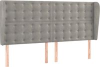 vidaXL Hoofdbord met randen 163x23x118/128 cm fluweel lichtgrijs