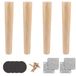Omgoods Pieds de meuble en bois 30 cm