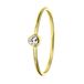 Lucardi Dames ring met witte zirkonia steen - Ring - Cadeau - 14 Karaat Goud - Geelgoud