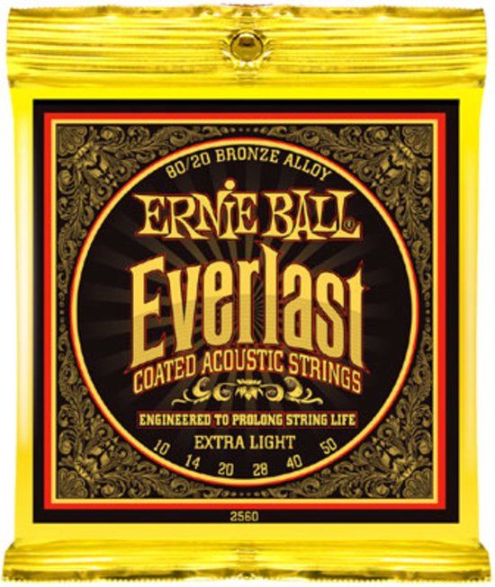 Ernie Ball 2560 Everlast Coated Bronze Extra Light snarenset