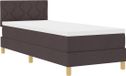 vidaXL Boxspring bed met kussen Donkerbruin 80 x 200 cm Stof