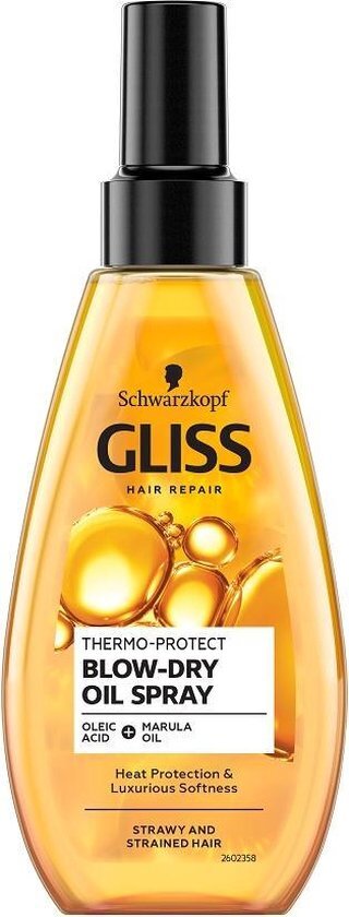 Schwarzkopf Professional GLISS_Thermo-Protect Blow-Dry Oil olejek termoochronny do w³osów przesuszonych i nadwyrê¿onych 150ml