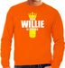 Bellatio Decorations Shoppartners Bv Koningsdag sweater mijn Willie is groter met kroontje oranje - heren - Kingsday outfit / kleding / trui XXL