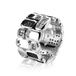 Zinzi Mart Visser by ZINZI zilveren ring breed wit zwart 12mm MVR3Z