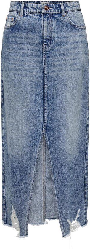 ONLY ONLEMMA Life Rg Lng Dnm Skirt - Medium Blue Denim - Women's Size L