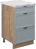 Vicco Fame-Line Keukenonderkast – 50 cm, WB Marmer Licht blauw-grijs