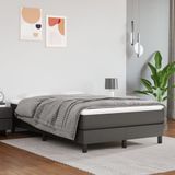 vidaXL Boxspring bed kunstleer grijs 120x200 cm