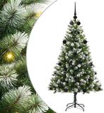 vidaXL - Kunstmatige Scharnierende Kerstboom met Gevlokte Sneeuw - Warmwit