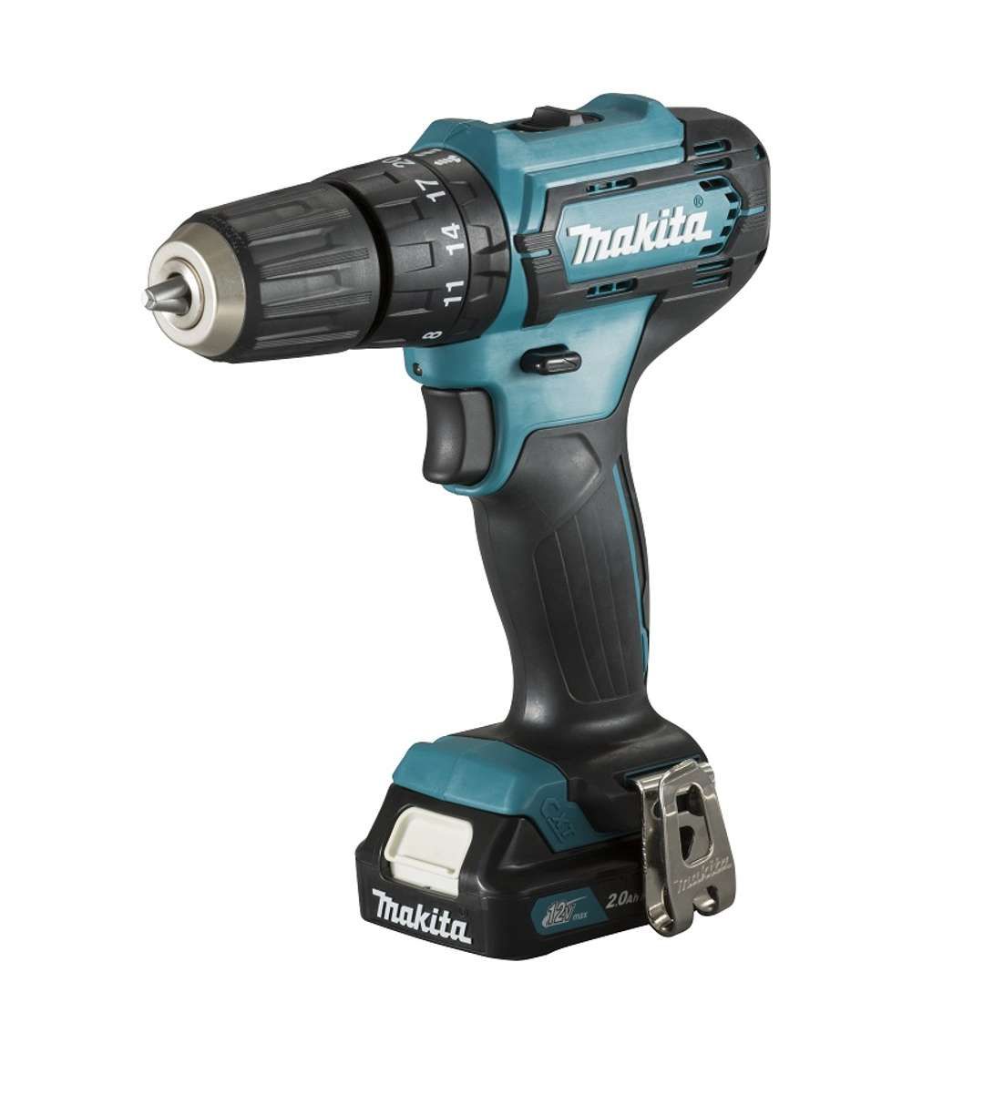 Makita 12V ACCU klopboormachine - 2x accu 2,0 Ah CXT, oplader HP333DSAE