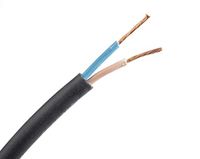 RS PRO Netsnoer, 2-aderig zwart x 1,5 mm² /Ø 9,3 mm 21 A 50 m, 450 V, 750 V, CPE, rol van 50 meter