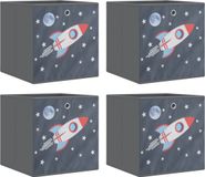 vidaXL Opbergboxen 4 st inklapbaar 32x32x32 cm ongeweven stof grijs