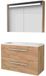 Basic-Line Premium 46 Badkamermeubelset - 100 x 46 cm - Met Grepen - 2 Lades - Acryl Wastafel - Zonder Kraangat - Spiegelkast met LED Verlichting - Whisky Oak