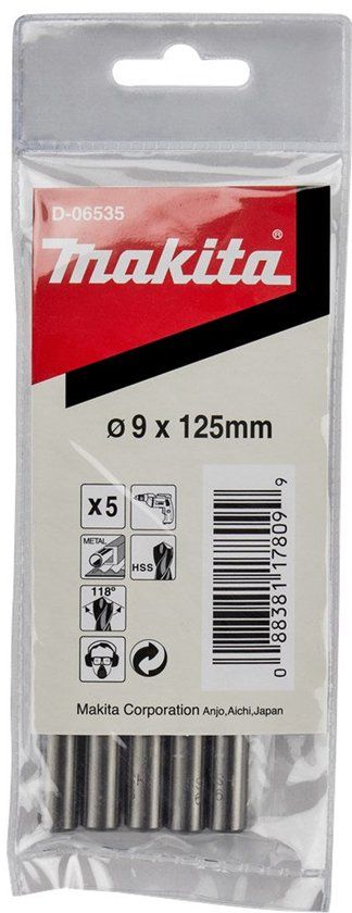 Makita METAALBOOR 9X125MM (5 STUKS) HSS
