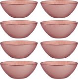 Artesania Cerd Vivalto Bols/plats de service/bols à soupe - 8x - Murano - verre - D15 x H6 cm - rose - Empilable