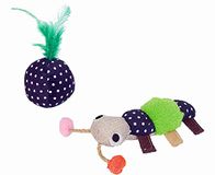 Nobby Stof worm en pluche bal en Catnip blauw/bruin; 12 cm/Ø 5 cm