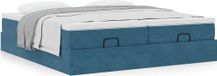 Prolenta Maison Exclusive - Ottoman bedframe met donkerblauwe matrassen, 160x200 cm, fluweel