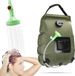 Punvot Douche de camping solaire, douche extérieure de 20L avec eau chaude, vert