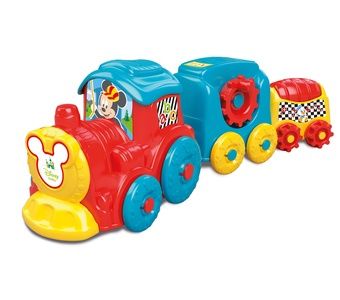 Clementoni Baby Disney Baby Activity Train Ride-on Toy - Blue/Red/Yellow