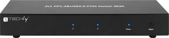 Techly IDATA-DP-KVM2 2 poorten DisplayPort-switch DisplayPort 3840 x 2160 Pixel