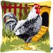 Vervaco PN-0150663 kruissteekkussen set voorgetekend, katoen, zwarte rooster, 40x40cm