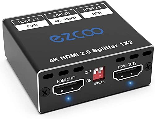 ROFAVEZCO HDMI Splitter 1x2 Mini 4K 60Hz 4:4:4 HDR Dolby Vision - HDMI Splitter 1 in 2 out