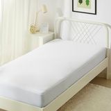 Amazon Basics Waterdichte matrasbeschermer, wit, 90 x 200 cm