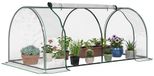Serre de jardin - Serre tunnel 200x100x80 cm - Cadre en acier - Film PVC imperméable - Serre de jardin pour tomates - Blanc