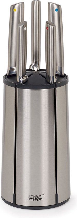 Joseph Joseph Elevate Draaiend Messenblok - 5 Messen - RVS - Zilver